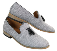 Galax GH3126 - Mens Slip On Tassel Driving Shoes Loafers Light Smart Casual Black Blue Italian