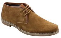 Elong K16 Mens Suede Low Ankle Chelsea Boots Laced Dessert Chukka Shoes Leather Inner Camel