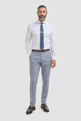 Mens Blue Check Vintage Trousers - Cavani Miles
