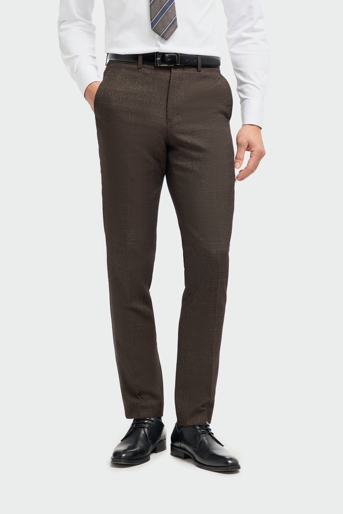 Caridi - Men's Tweed Brown Trousers