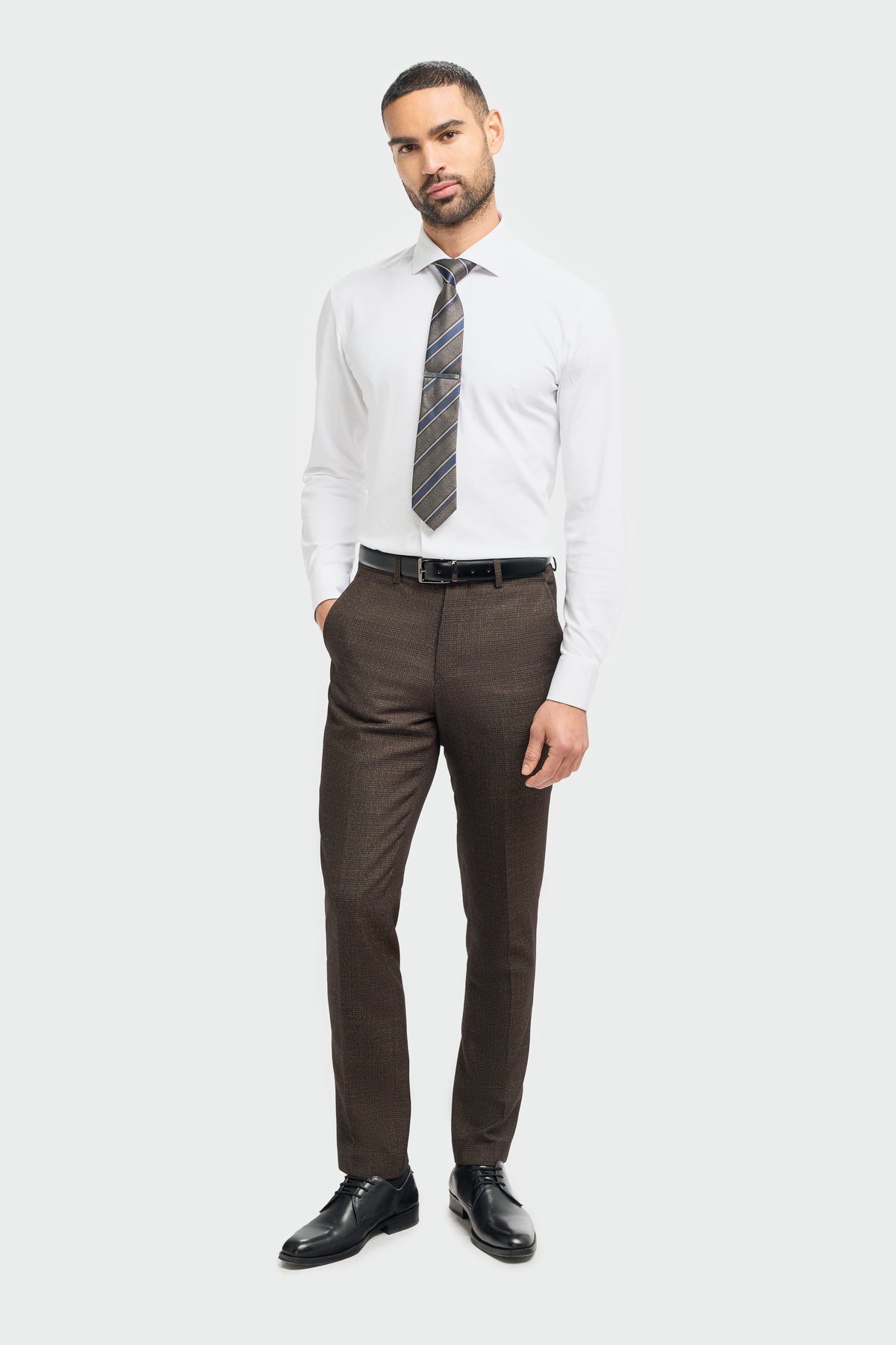 Caridi - Men's Tweed Brown Trousers