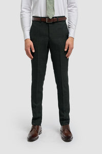 Caridi - Men's Olive Green Tweed Trousers