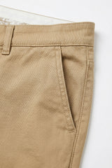 Men’s Khaki Linen Blend Chino Trousers Tencel Cotton Thin Summer Material