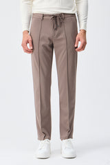 Men’s Brown Soft Jersey Smart Casual Suit Blazer Jacket & Trousers Set