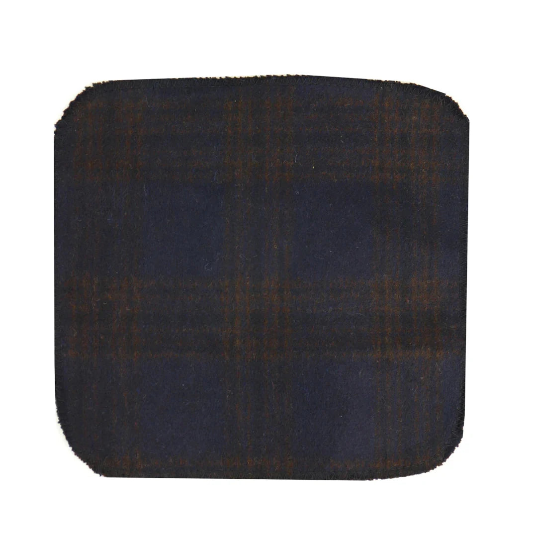 281 - Men's Blue Herringbone Tweed Wool Tie & Handkerchief 2"