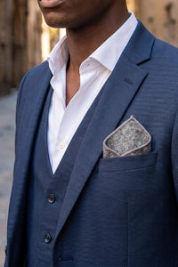 Men’s Grey Tweed Pocket Square