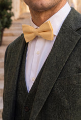 Men’s Beige Double Layer Bow Tie