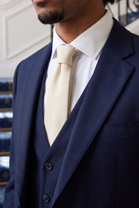 Men’s Cream Suede-Finish Tie