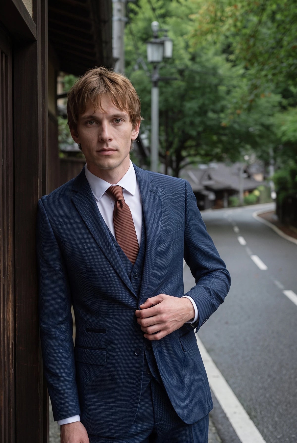 Men’s Light Brown Solid Slim Tie