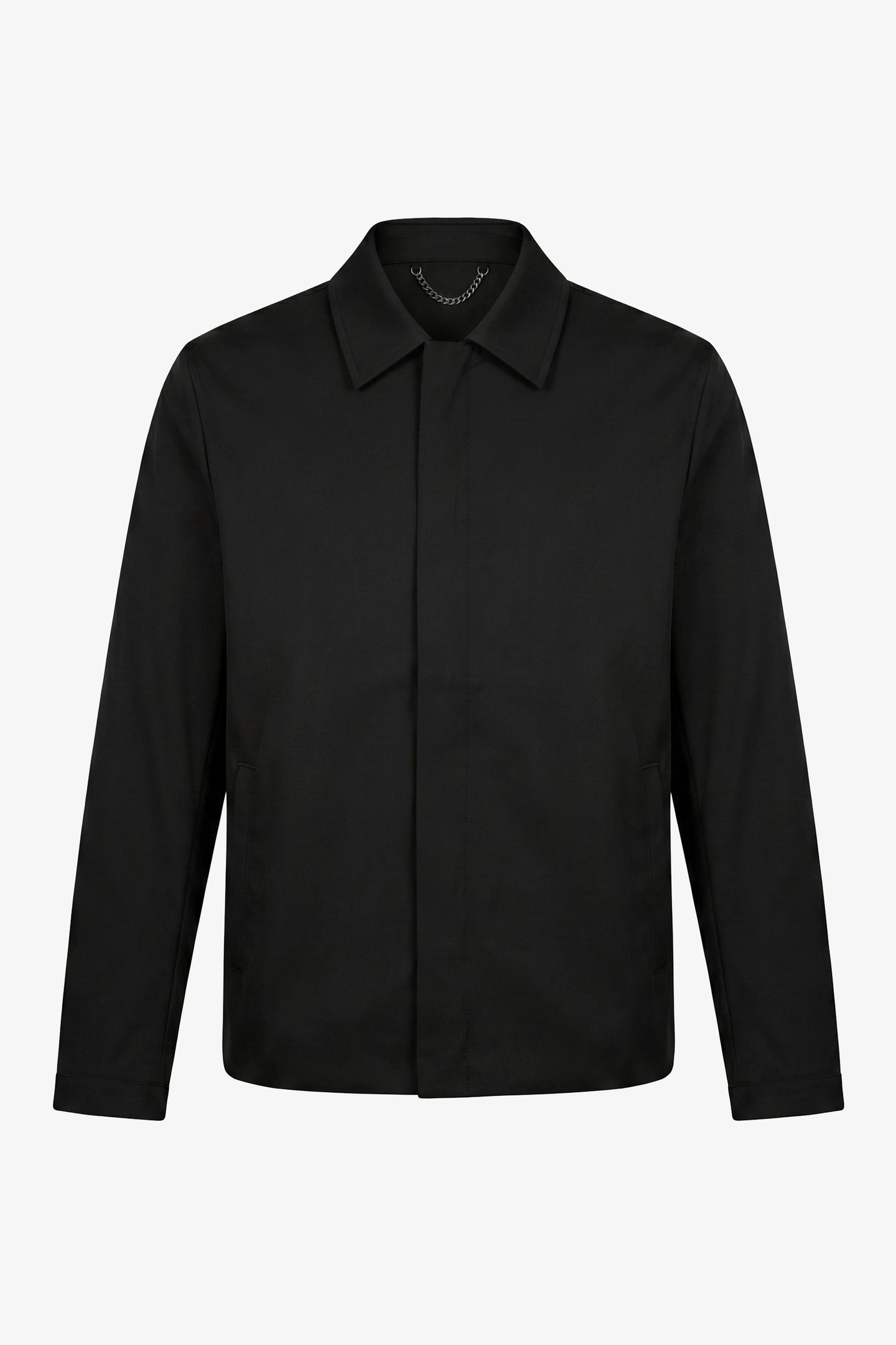 Men’s Black Collared Waterproof Harrington Jacket