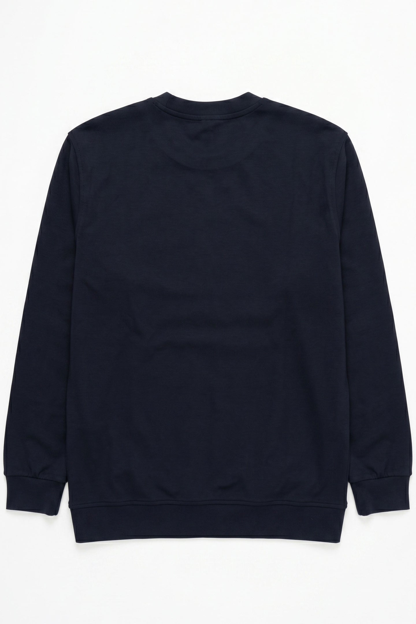 Men’s Navy Cotton Blend Crew Neck Sweatshirt Long Sleeve Stretch Pullover