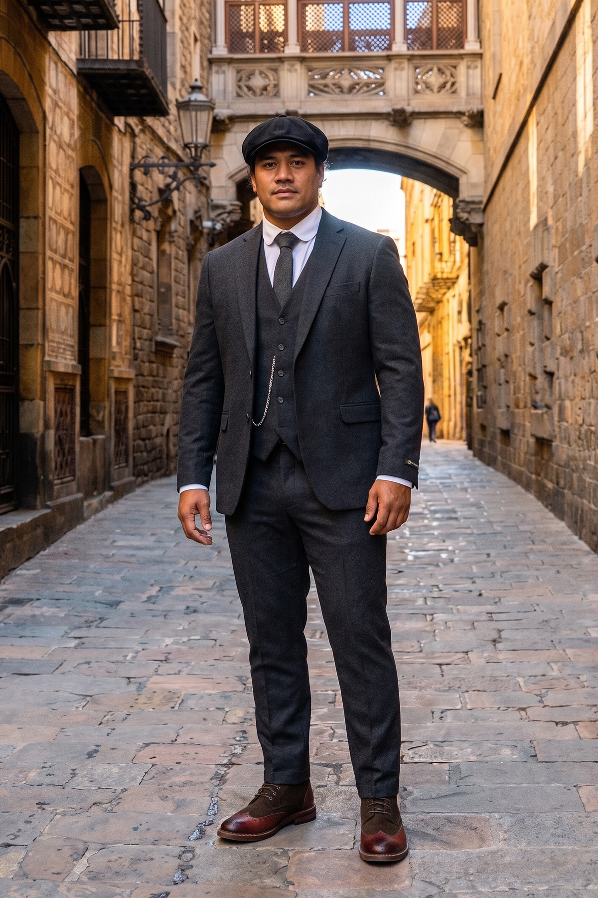 Look #835 styled with Mens Black Vintage 1920s Suit