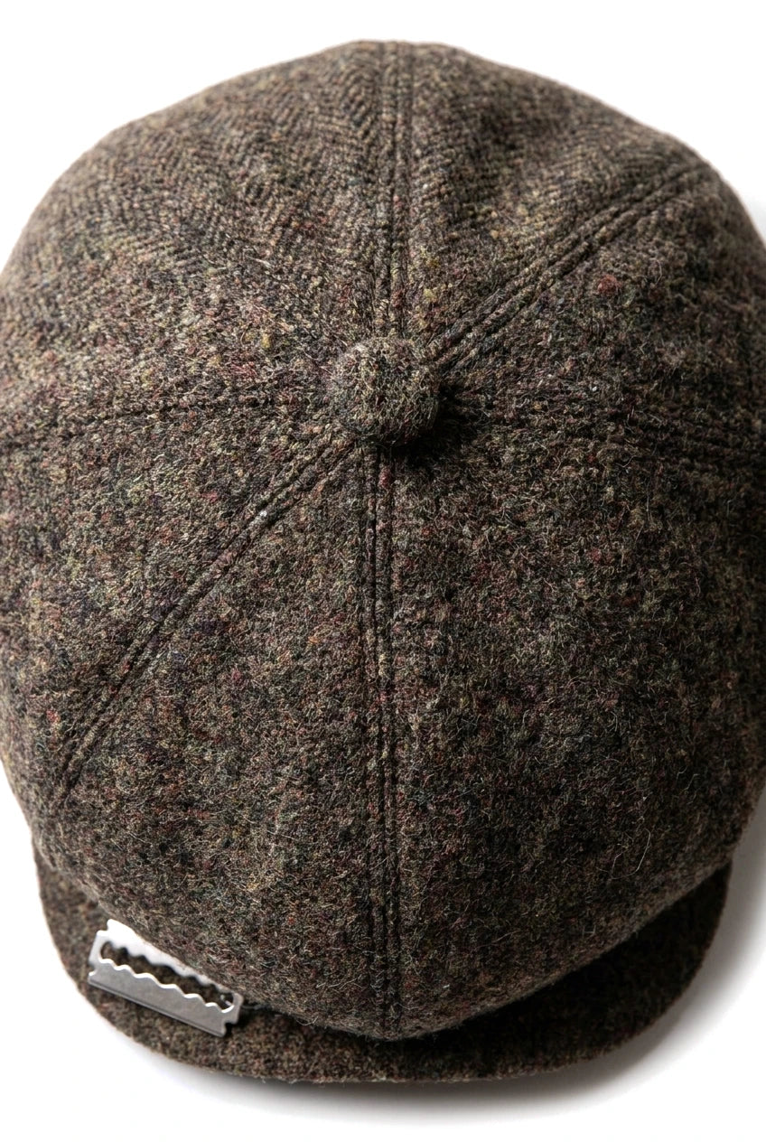 8-Panel Brown Cap with Razor Blade