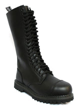 Unisex Real Leather Military Boots Black Ginders King Punk Rock Safety Steel Toe