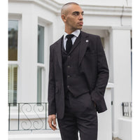 Men's Plum Herringbone Tweed 3 Piece Suit