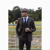 Men's Brown Herringbone Tweed 3 Piece Suit