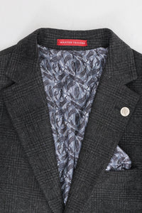 Men's Black Glen Check 3 Piece Suit