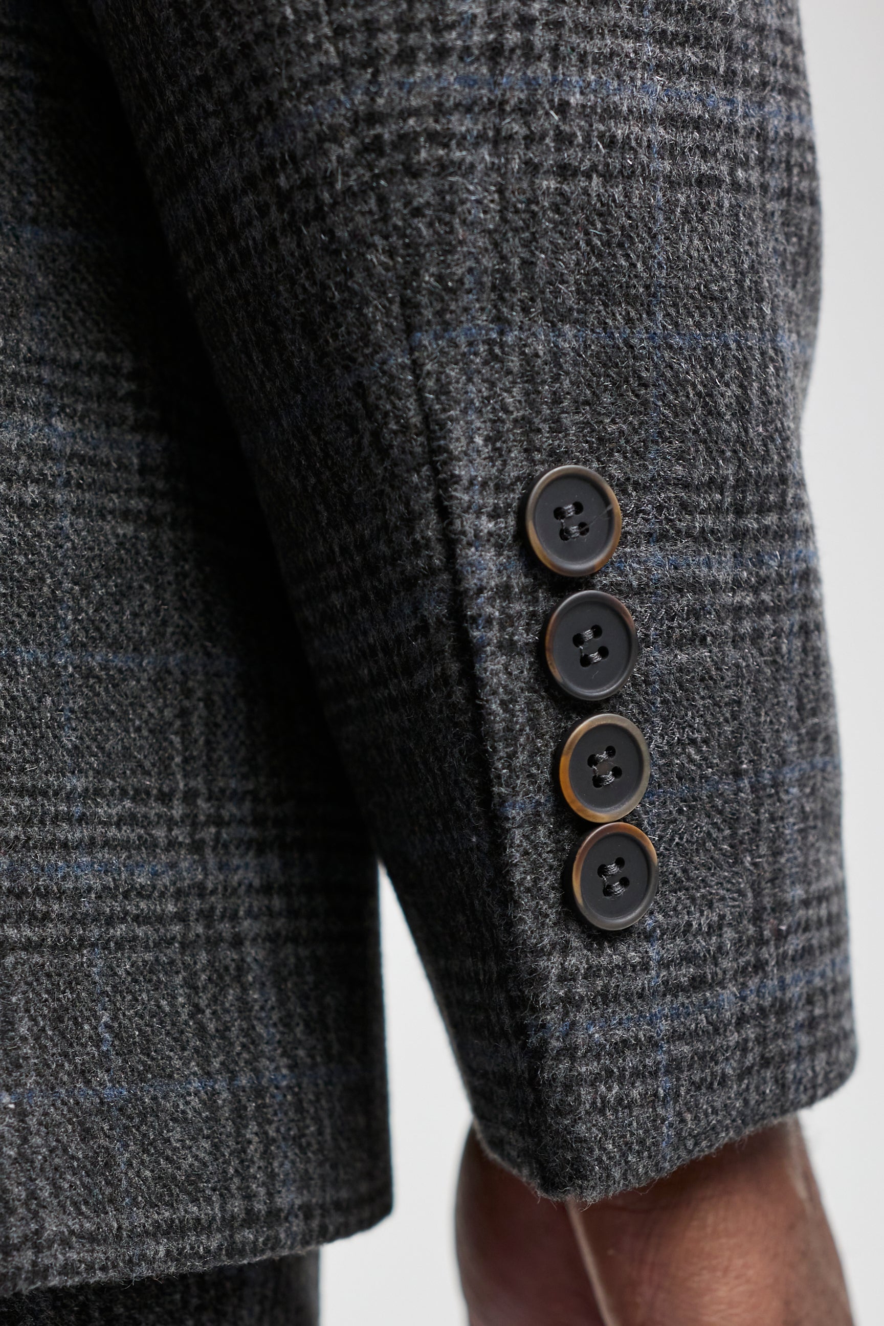 Men's Grey Tartan Check 3 Piece Suit