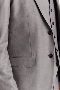 Edward - Men's Grey 3 Piece Stitch Lapel Classic Suit