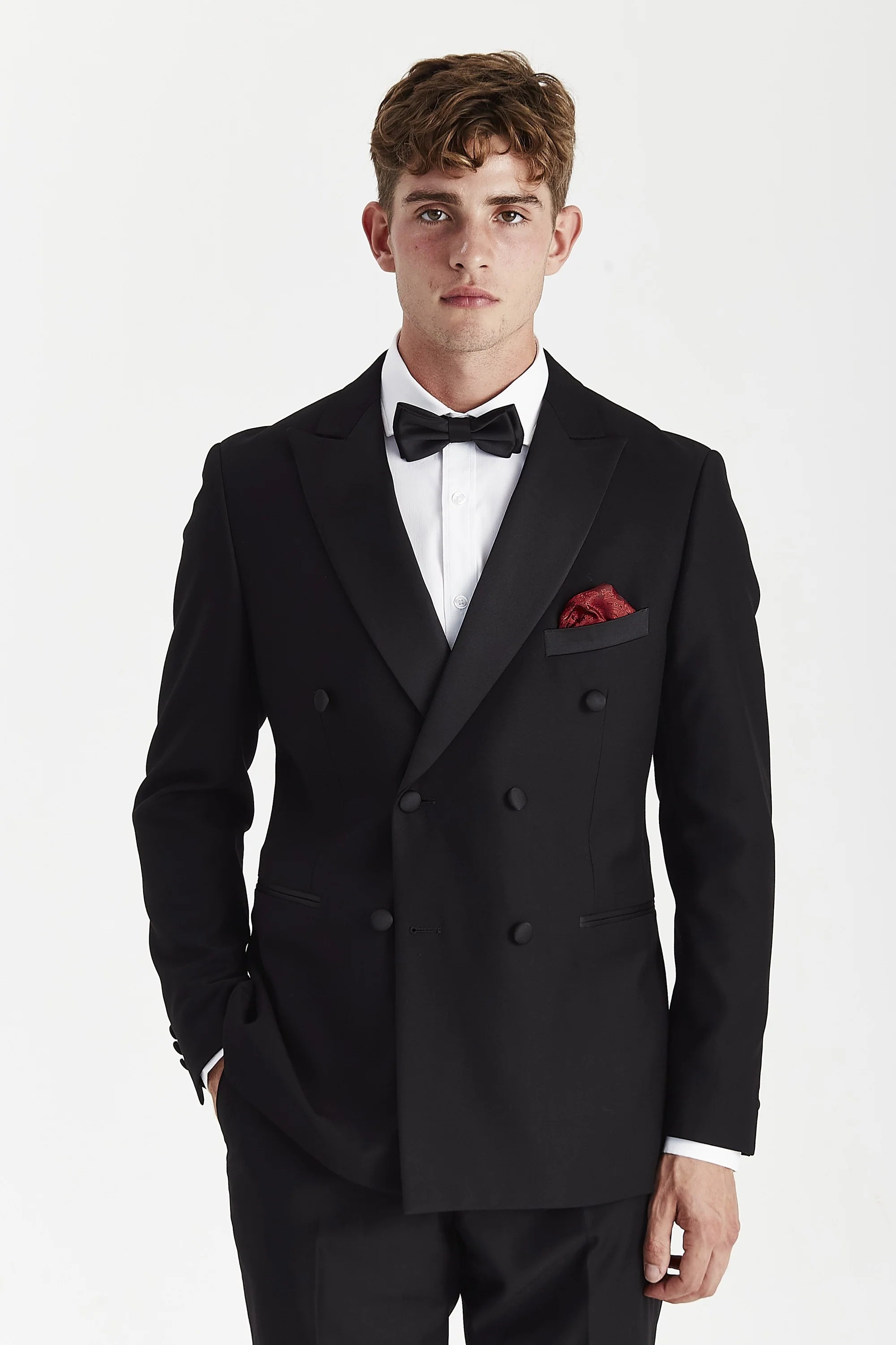 Harry - Men's Black 2 Piece Double Breasted Tuxedo Suit