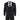 IM1 Men's Classic Black Plain Tailored Fit 3-Piece Suit