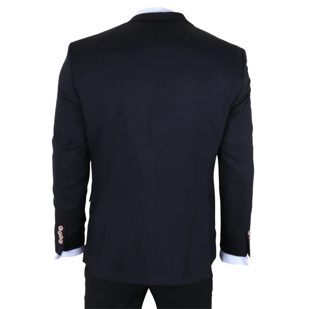 Men's Black 3 Piece Tailored Fit Suit