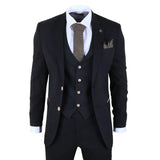 Men's Black 3 Piece Tailored Fit Suit