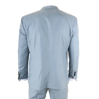 IM32 - Men's Plain Turquoise Blue 3 Piece Suit