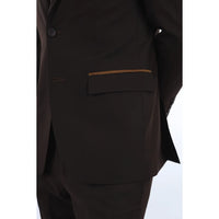 IM32 - Men's Plain Dark Brown 3 Piece Suit