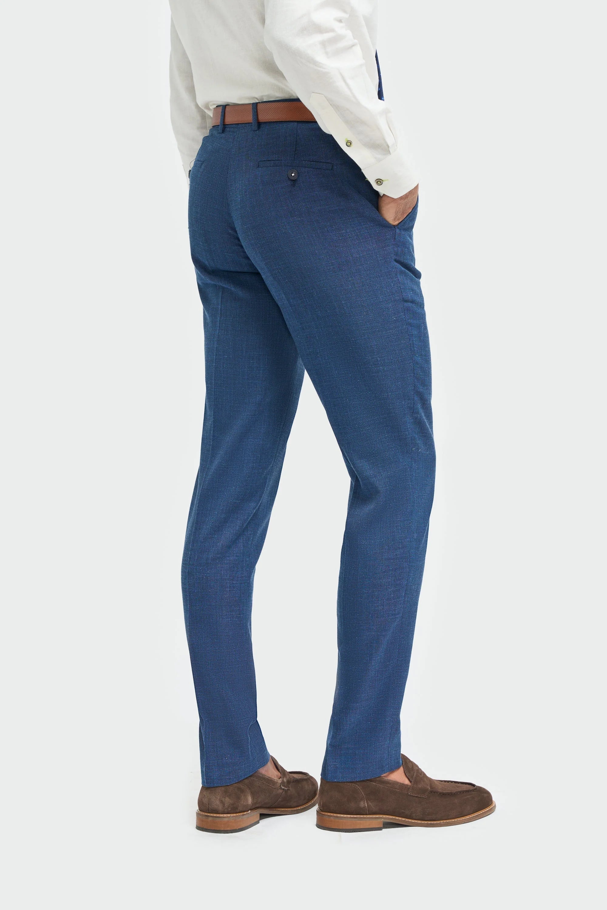 Miami - Men's Blue Crosshatch Trousers