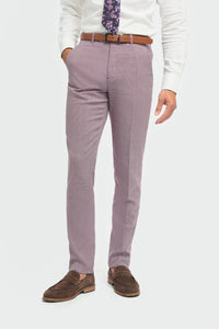 Miami - Men's Pink Crosshatch Summer Trousers