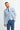 Men's Linen Sky Blue Summer Wedding Suit with Navy Trousers