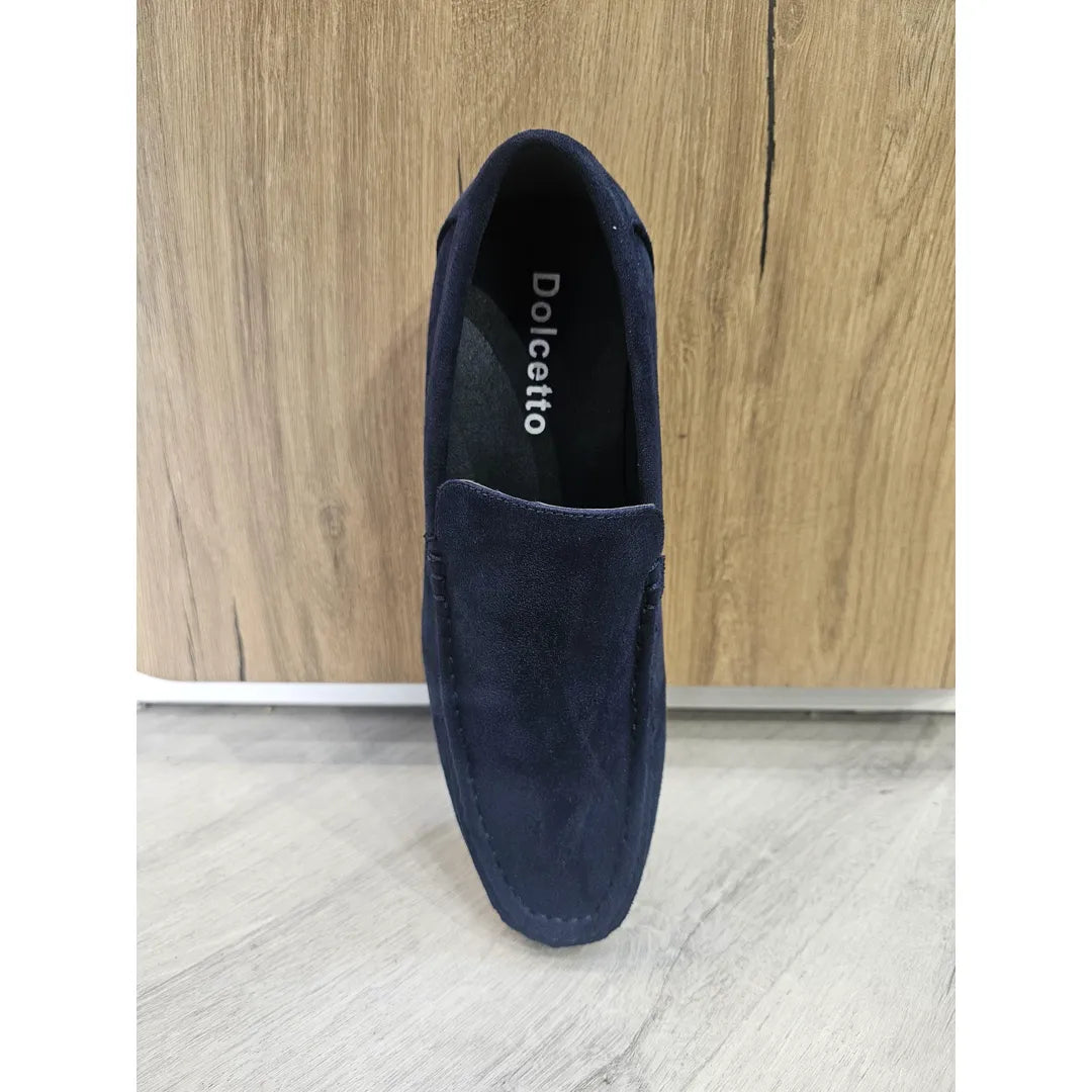 Men's Slip On Navy Lightweight Suede Loafers