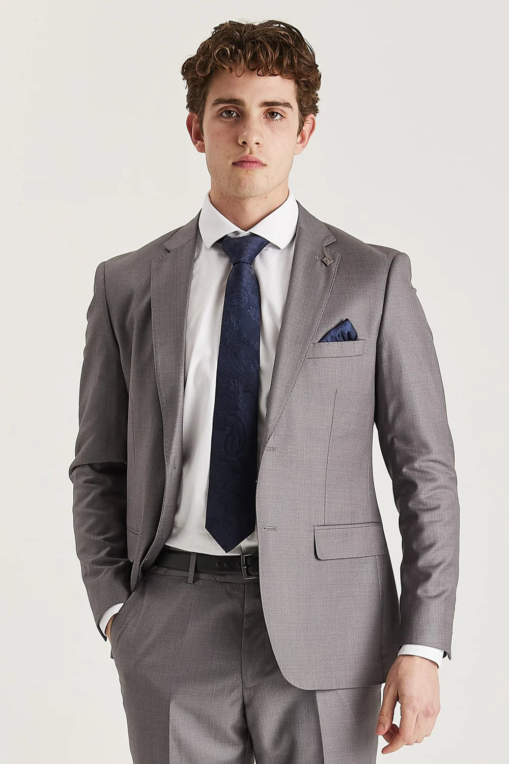 Edward - Men's Grey Tailored Fit Blazer