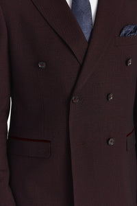 Regent - Men's Burgundy 2 Piece Double Breasted Suit
