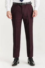 Regent - Men's Wine 3 Piece Prince Of Wales Checked Suit
