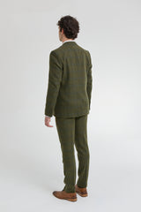Men's 3 Piece Suit Wool Tweed Green Blue Brown Check 1920s Gatsby