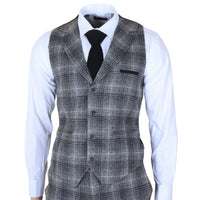 Men's Grey Tweed Check 3 Piece Suit