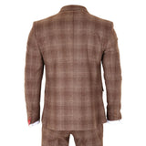 Men's Brown Tweed Check 3 Piece Suit