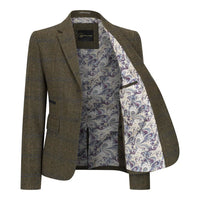 TPSTZ71 - Women's Olive Green Tweed Blazer