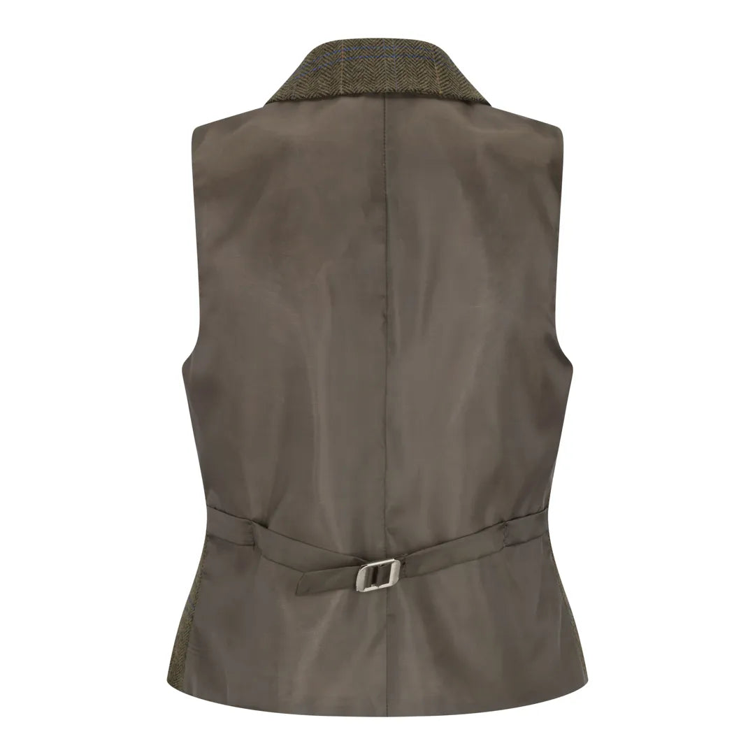 TPSTZ71 - Women's Olive Green Tweed Waistcoat