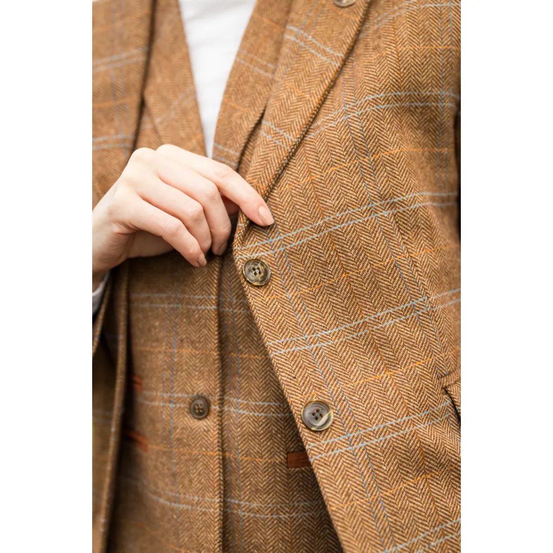 TPSTZ73 - Women's Oak Brown Tweed Blazer