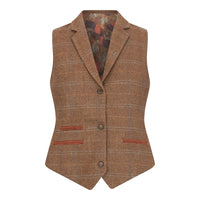 TPSTZ73 - Women's Oak Brown Tweed Waistcoat