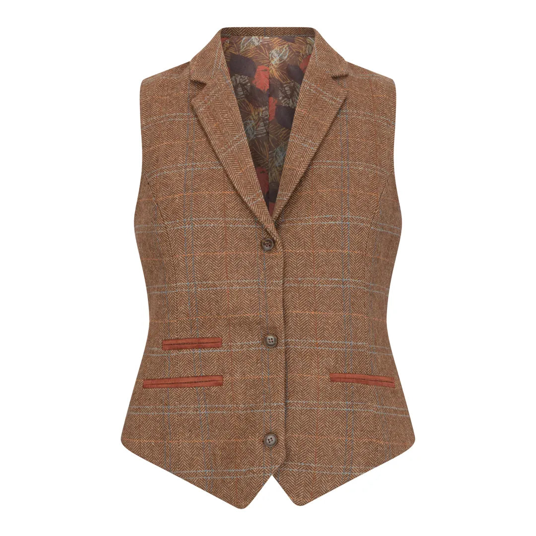 TPSTZ73 - Women's Oak Brown Tweed Waistcoat