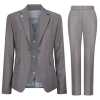 TPW-15 - Women's 3 Piece Plain Grey Suit