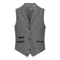 TPW51 - Women's Grey 3 Piece Prince Of Wales Check Suit