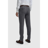 Thomas - Men's Navy Wool Blend Herringbone Tweed Trousers