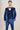 AK-27 Men's Blue 3-Piece Velvet Wedding Tuxedo with Black Satin Lapels
