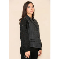 Women's Tweed Check Waistcoat Grey