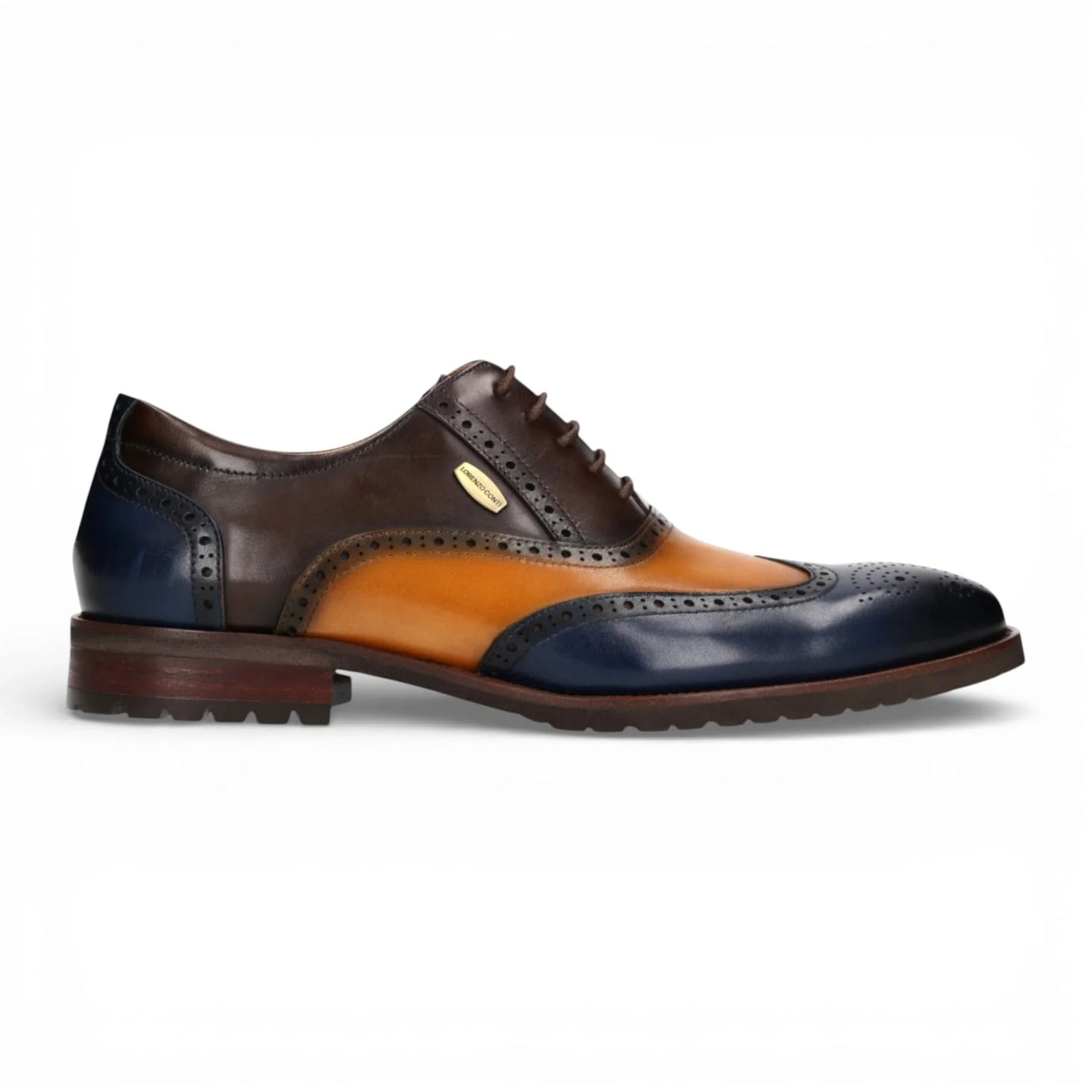 Antonin 01 - Men's Blue Brown Leather Oxford Shoes